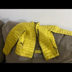 Yellow-green LL Bean down jacket for boys
